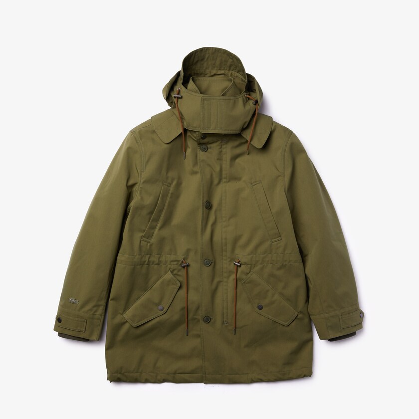 Parka Jackets Lacoste Masculino Caqui Verdes Quilted Interior Jacket Water-Resistant 3-in-1 DV6-91509O0
