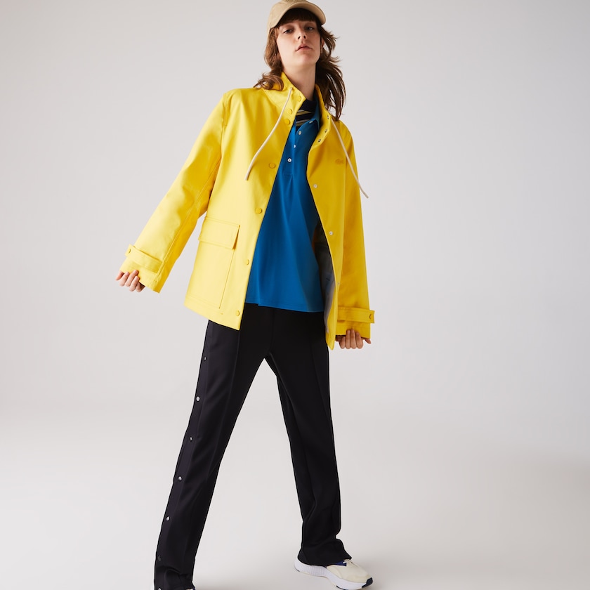 Parka Jackets Lacoste Feminino Amarelas Bege Stand-Up Collar Cotton DK6-52215I1