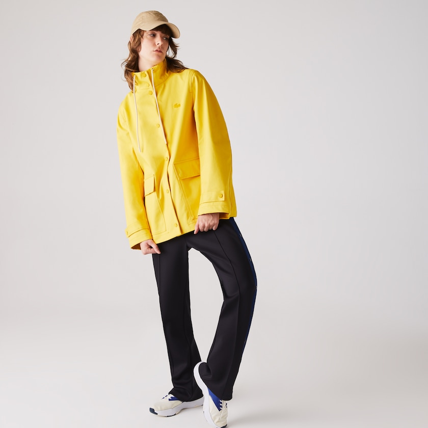 Parka Jackets Lacoste Feminino Amarelas Bege Stand-Up Collar Cotton DK6-52215I1