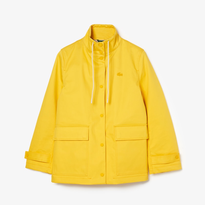 Parka Jackets Lacoste Feminino Amarelas Bege Stand-Up Collar Cotton DK6-52215I1