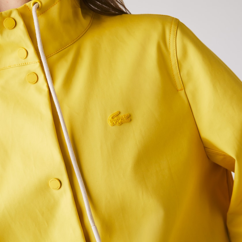 Parka Jackets Lacoste Feminino Amarelas Bege Stand-Up Collar Cotton DK6-52215I1