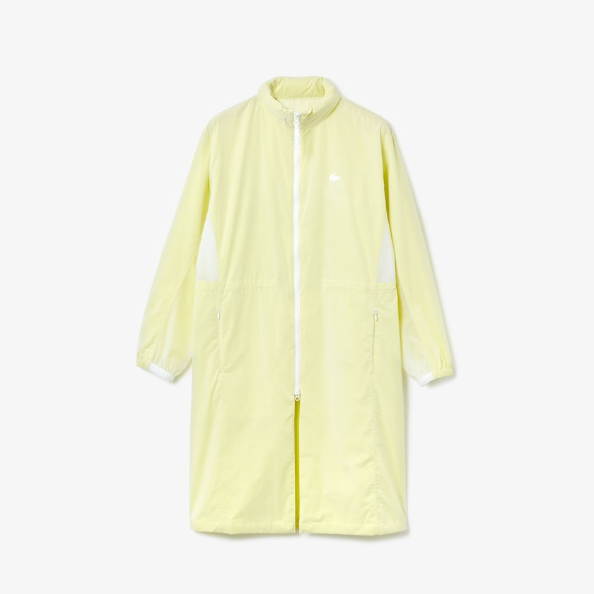 Parka Jackets Lacoste Feminino Branco Amarelas Water-Resistant Long Nylon QS4-68556F5