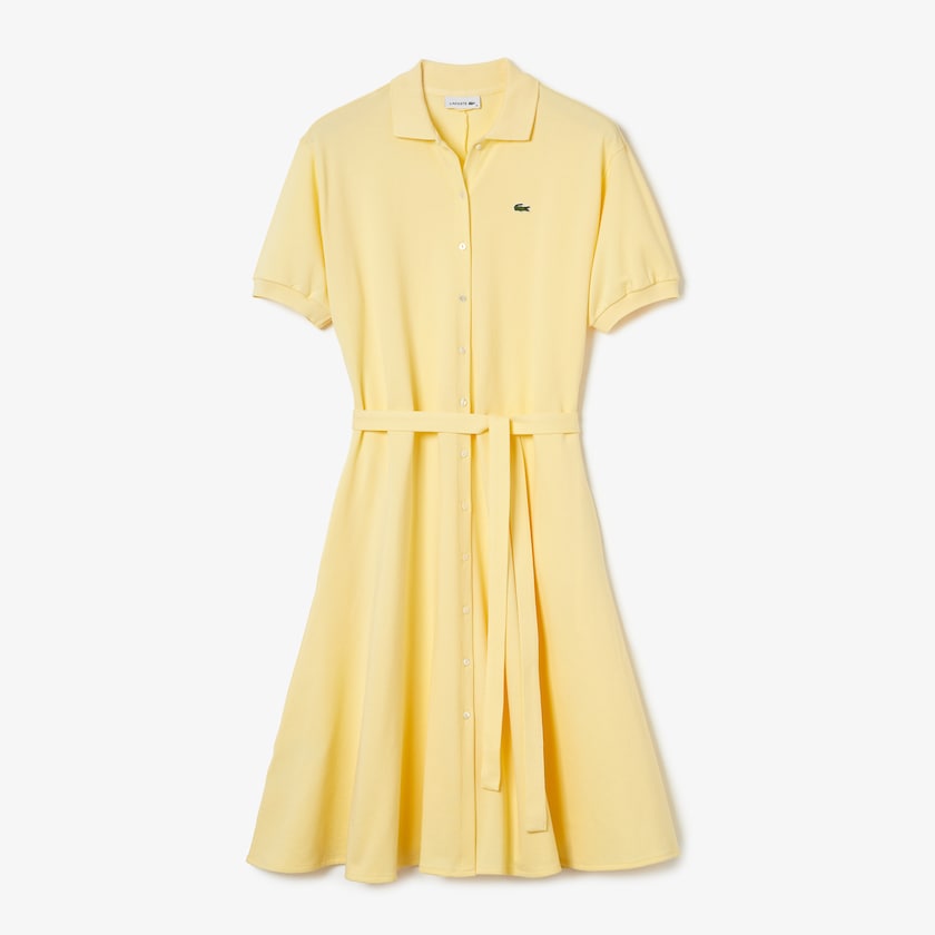 Vestido Polo Lacoste Feminino Amarelas Cotton Piqué Belted NR6-03130E8