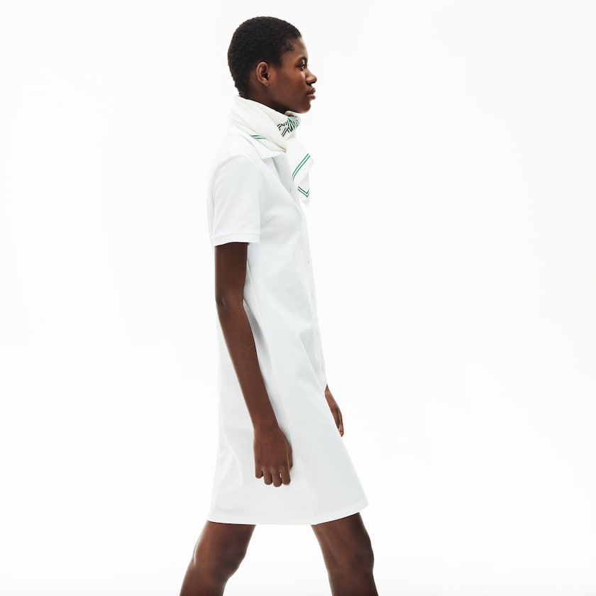 Vestido Polo Lacoste Feminino Branco Cotton Piqué Buttoned II3-29912I2