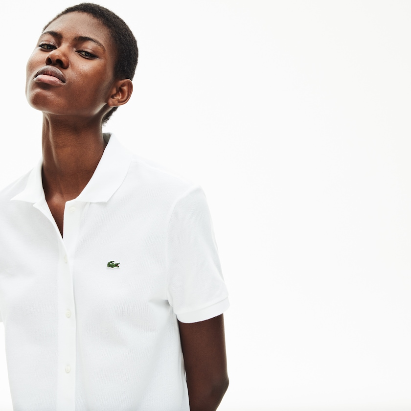 Vestido Polo Lacoste Feminino Branco Cotton Piqué Buttoned II3-29912I2