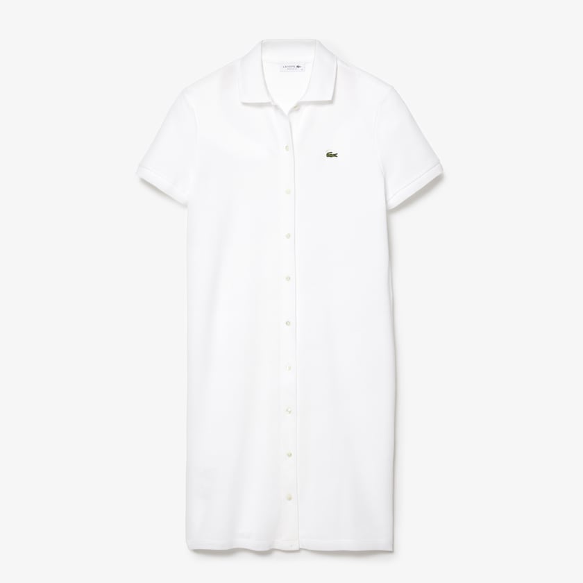 Vestido Polo Lacoste Feminino Branco Cotton Piqué Buttoned II3-29912I2