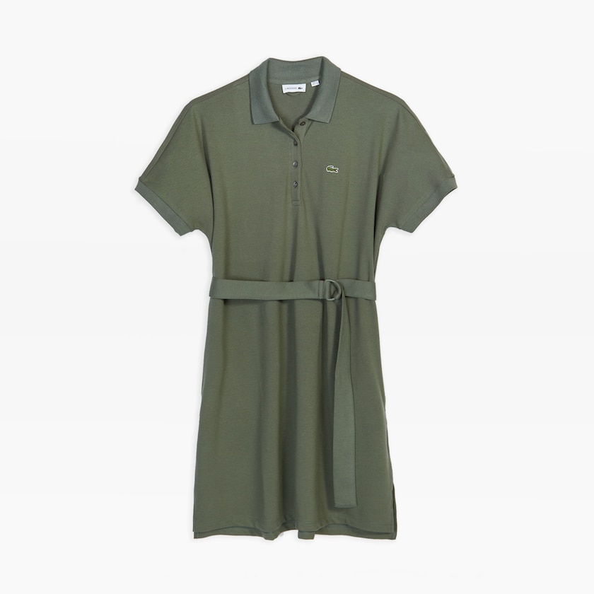 Vestido Polo Lacoste Feminino Caqui Verdes Kimono-Sleeved Wide CZ6-37713S5