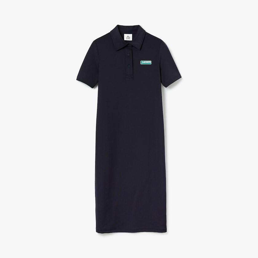 Vestido Polo Lacoste Feminino Azul Marinho Azuis LIVE Straight Cut Badge Flowing PJ9-54415M8