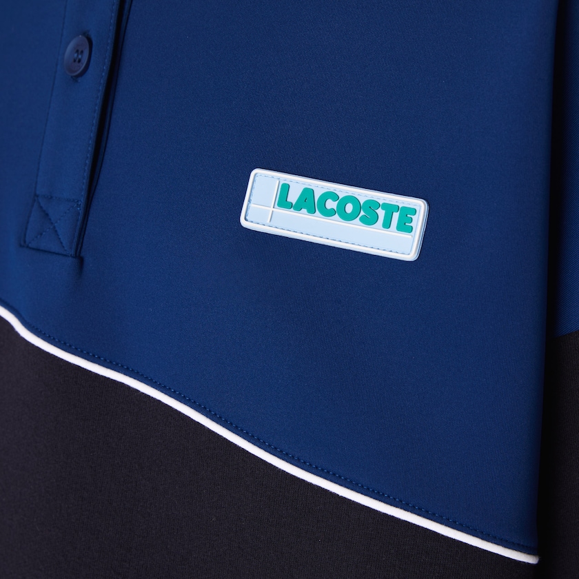 Vestido Polo Lacoste Feminino Azul Marinho Azuis Azuis LIVE Two-Tone Fleece And Neoprene JW7-05200U2