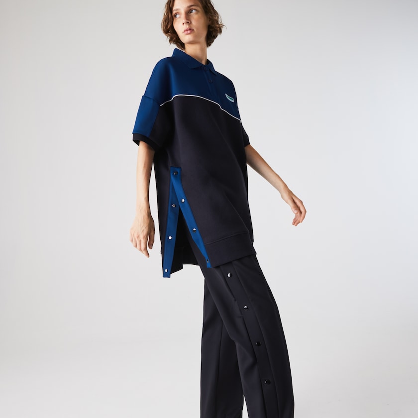 Vestido Polo Lacoste Feminino Azul Marinho Azuis Azuis LIVE Two-Tone Fleece And Neoprene JW7-05200U2