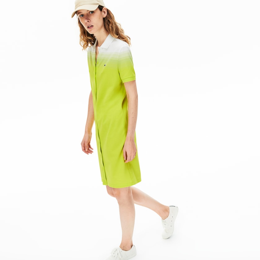 Vestido Polo Lacoste Feminino Amarelas Branco Made in France Cotton Piqué IP9-22332K1