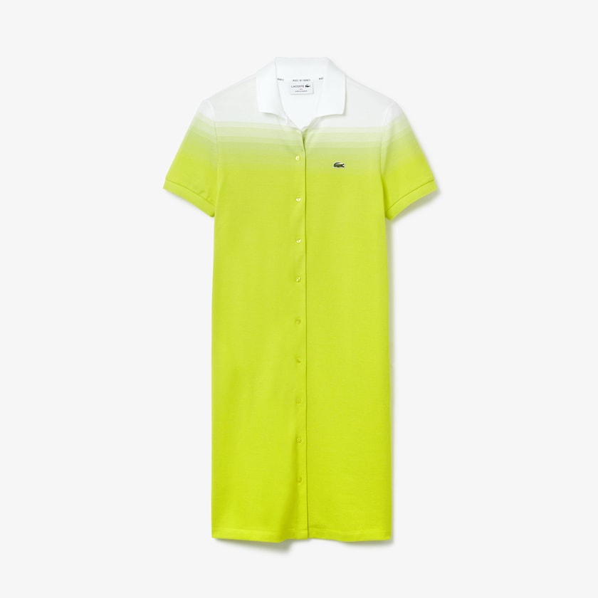 Vestido Polo Lacoste Feminino Amarelas Branco Made in France Cotton Piqué IP9-22332K1