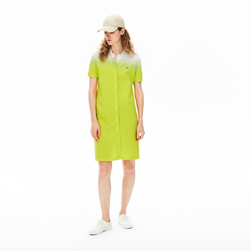 Vestido Polo Lacoste Feminino Amarelas Branco Made in France Cotton Piqué IP9-22332K1