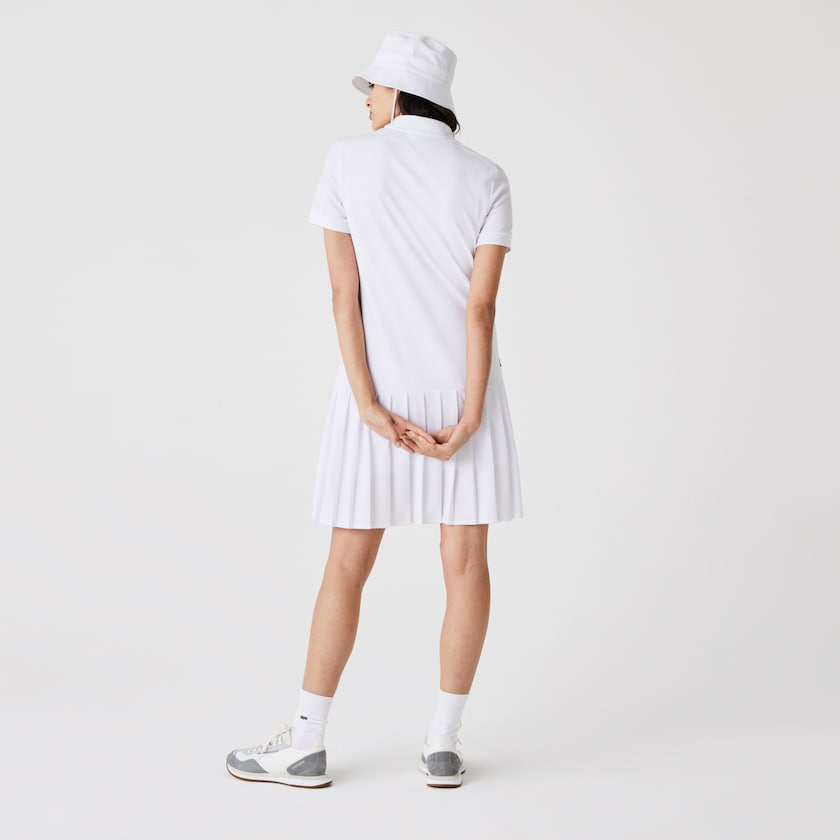 Vestido Polo Lacoste Feminino Branco Verdes Azul Marinho Azuis SPORT Roland Garros Pleated SC0-05350P8