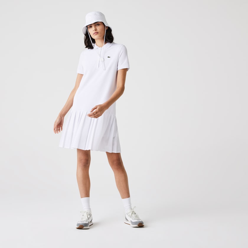 Vestido Polo Lacoste Feminino Branco Verdes Azul Marinho Azuis SPORT Roland Garros Pleated SC0-05350P8