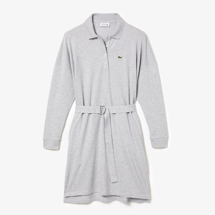 Vestido Polo Lacoste Feminino Cinzentas Straight Flowy Piqué ES4-69396F7