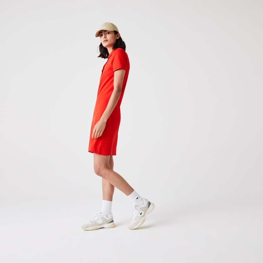 Vestido Polo Lacoste Feminino Vermelhas Stretch Cotton Piqué IH2-07280A5