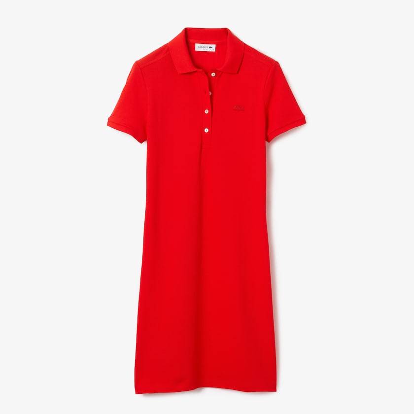 Vestido Polo Lacoste Feminino Vermelhas Stretch Cotton Piqué IH2-07280A5