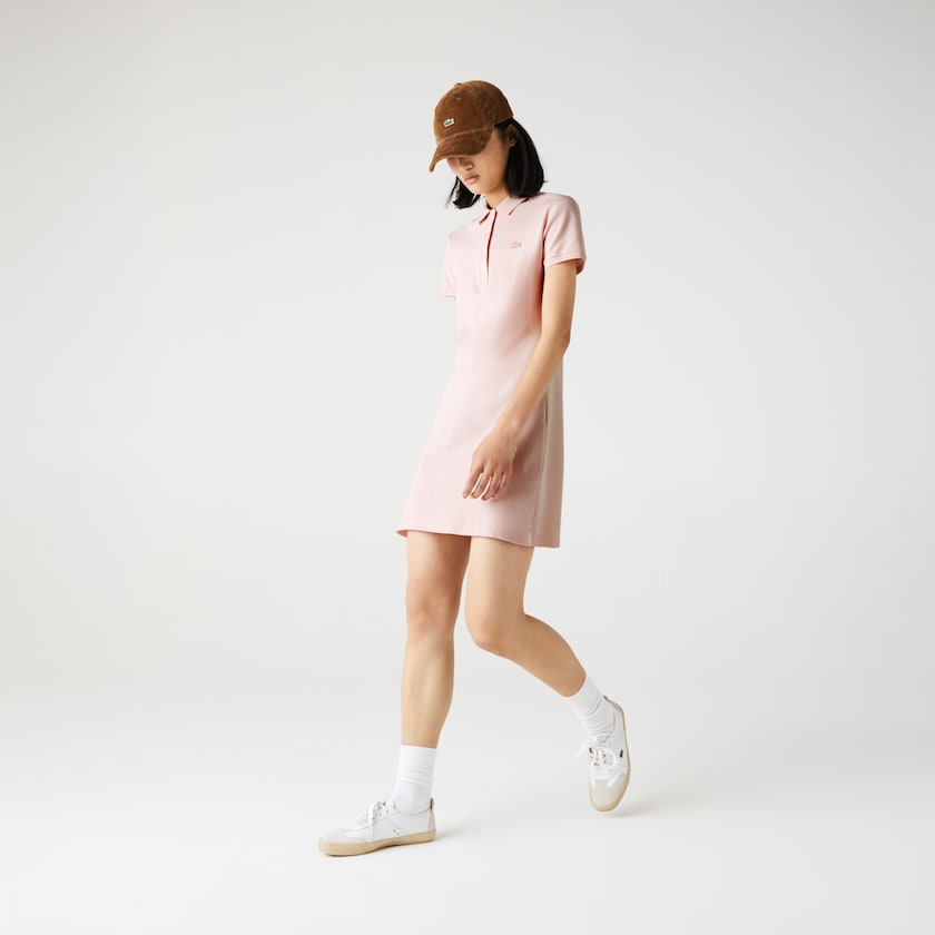 Vestido Polo Lacoste Feminino Luz Rosa Stretch Cotton Piqué JN1-23652L5