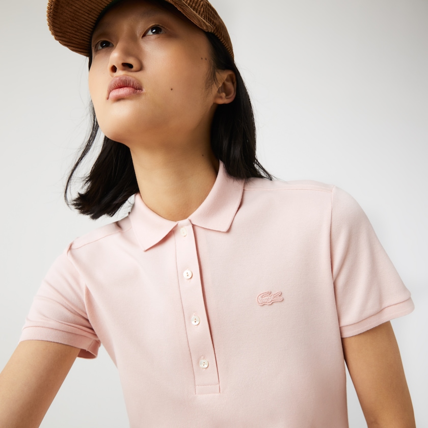 Vestido Polo Lacoste Feminino Luz Rosa Stretch Cotton Piqué JN1-23652L5