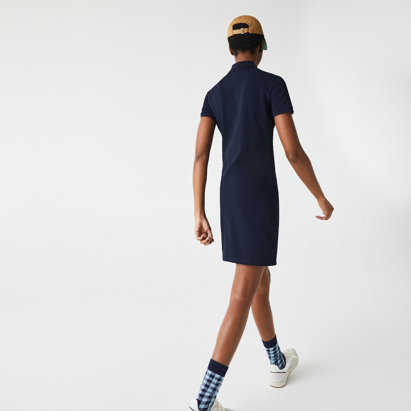 Vestido Polo Lacoste Feminino Azul Marinho Azuis Stretch Cotton Piqué ZA3-88118O7