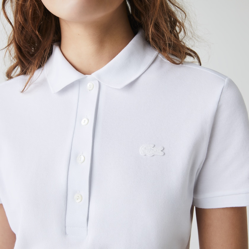 Vestido Polo Lacoste Feminino Branco Stretch Cotton Piqué CB4-24582U8