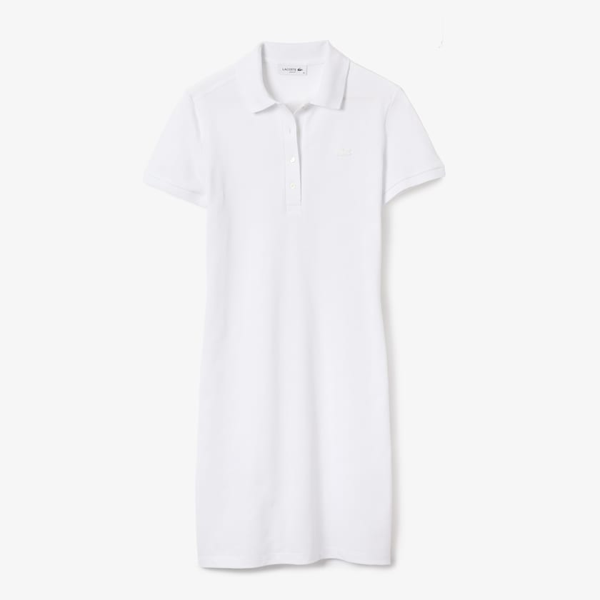 Vestido Polo Lacoste Feminino Branco Stretch Cotton Piqué CB4-24582U8