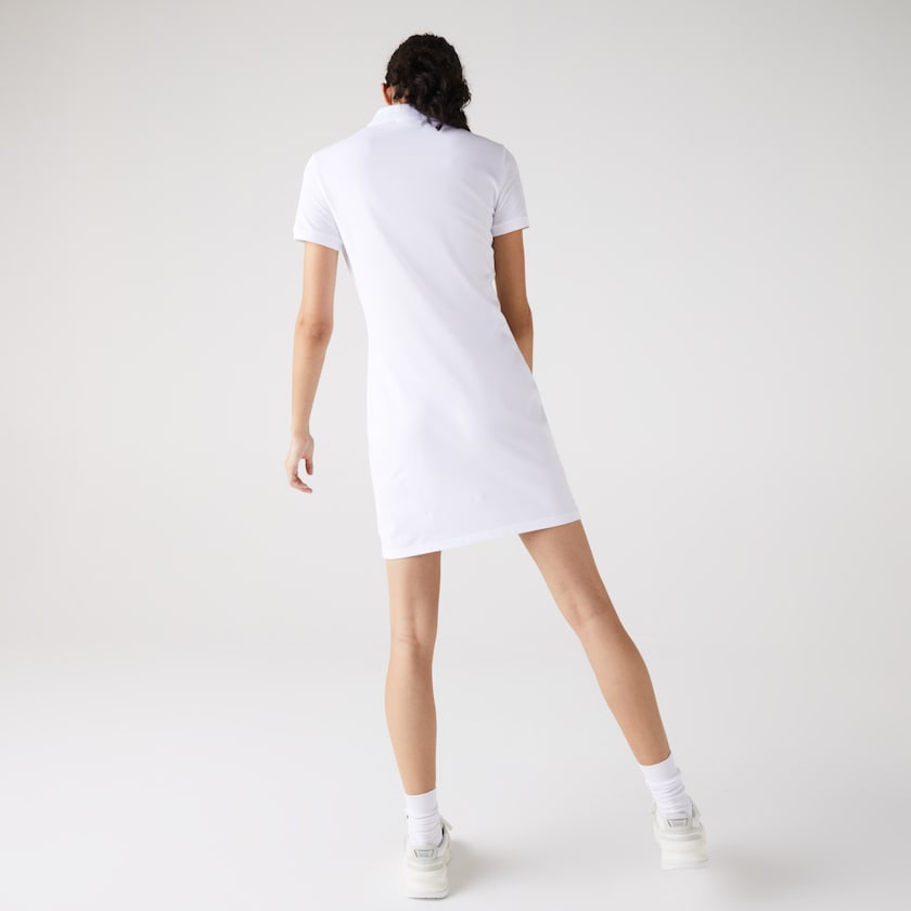 Vestido Polo Lacoste Feminino Branco Stretch Cotton Piqué CB4-24582U8