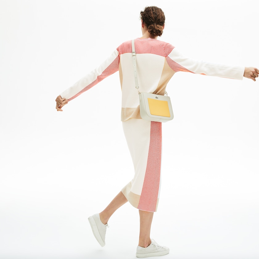 Saias Lacoste Feminino Branco Luz Marrom Vermelhas Colorblock Pencil DN0-85318G1