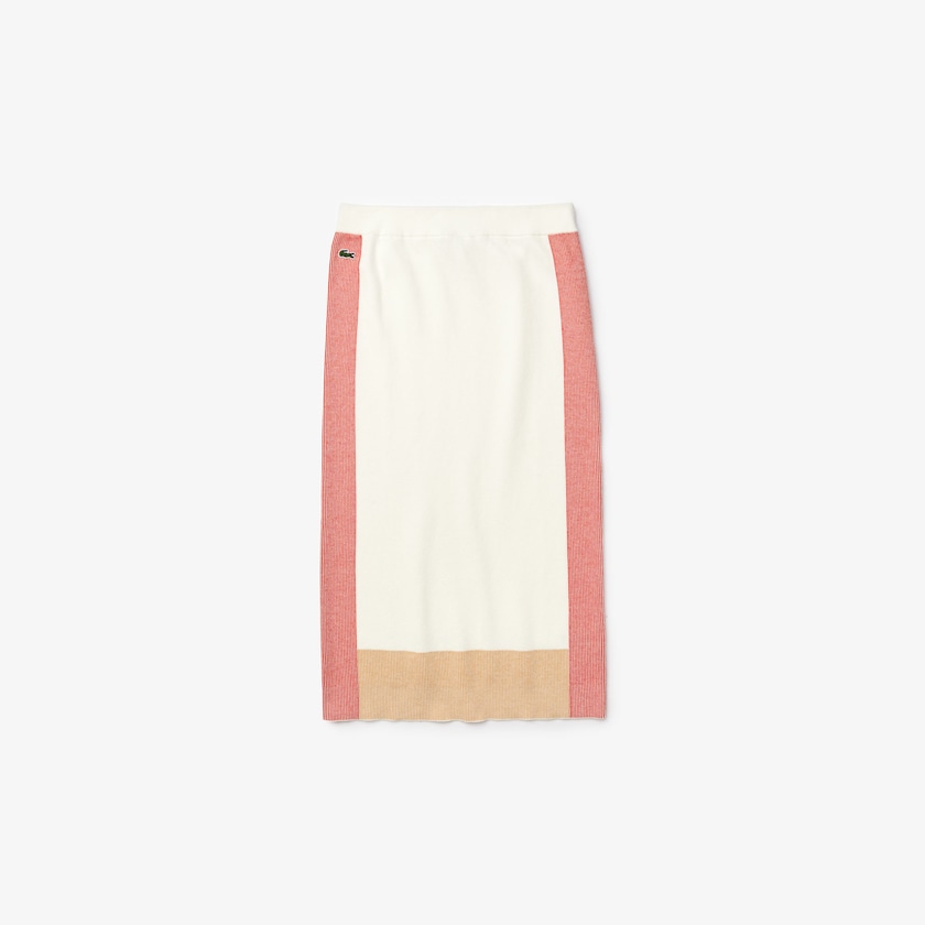 Saias Lacoste Feminino Branco Luz Marrom Vermelhas Colorblock Pencil DN0-85318G1