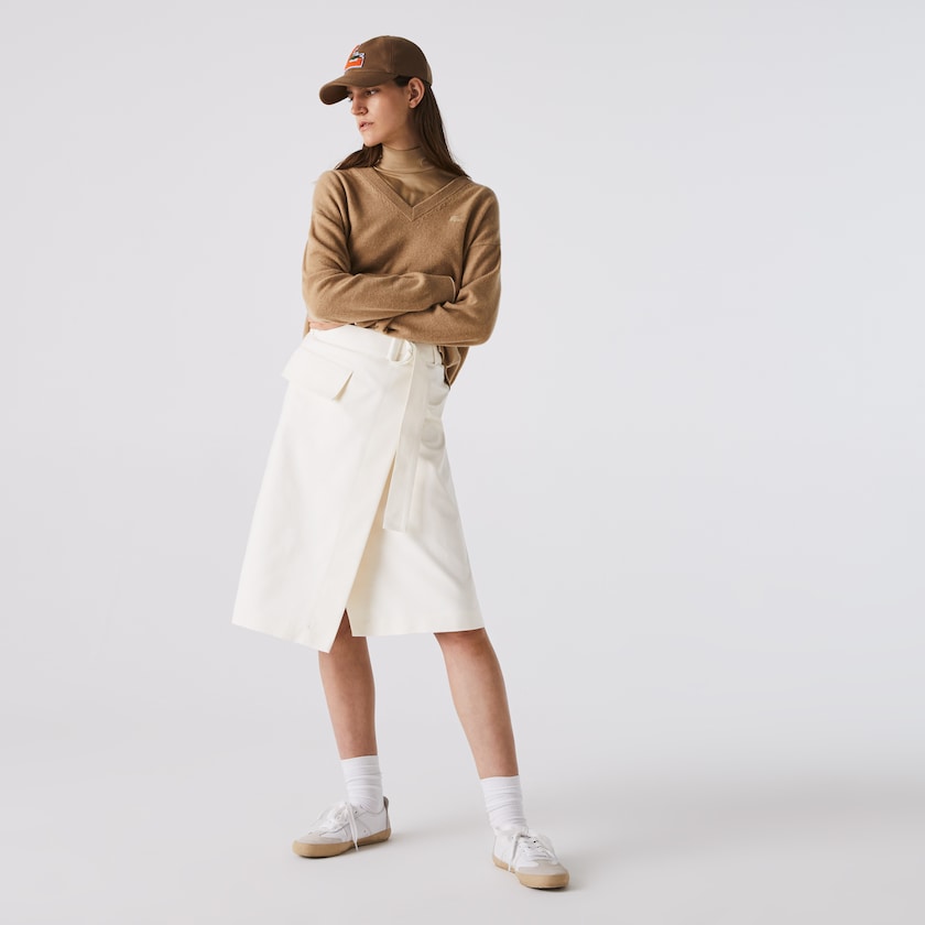 Saias Lacoste Feminino Branco Cotton And Wool Wrap ZN6-09620M8