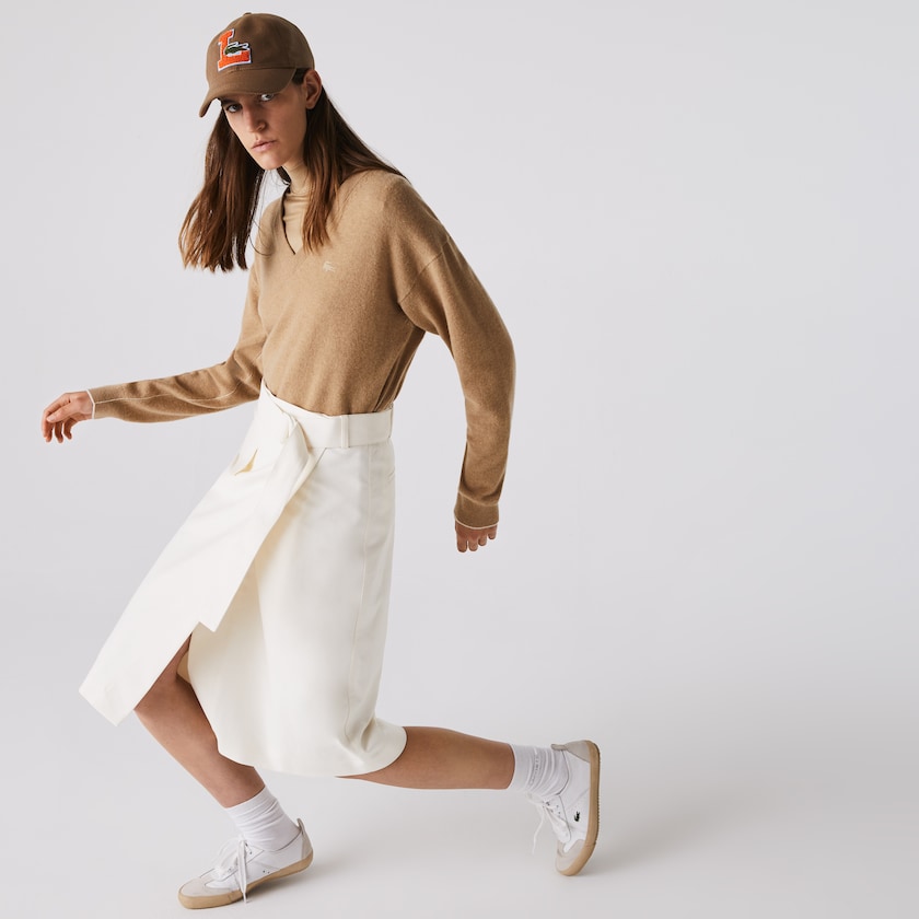 Saias Lacoste Feminino Branco Cotton And Wool Wrap ZN6-09620M8