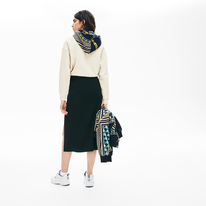 Saias Lacoste Feminino Pretas LIVE Slit-Front Knit IF1-12821Y3