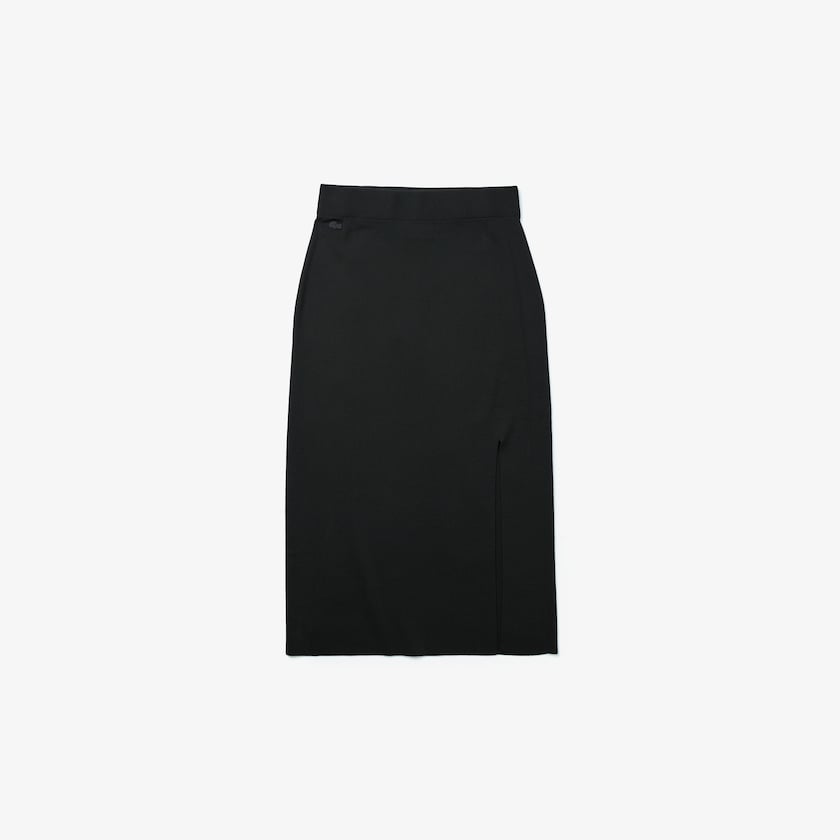 Saias Lacoste Feminino Pretas LIVE Slit-Front Knit IF1-12821Y3