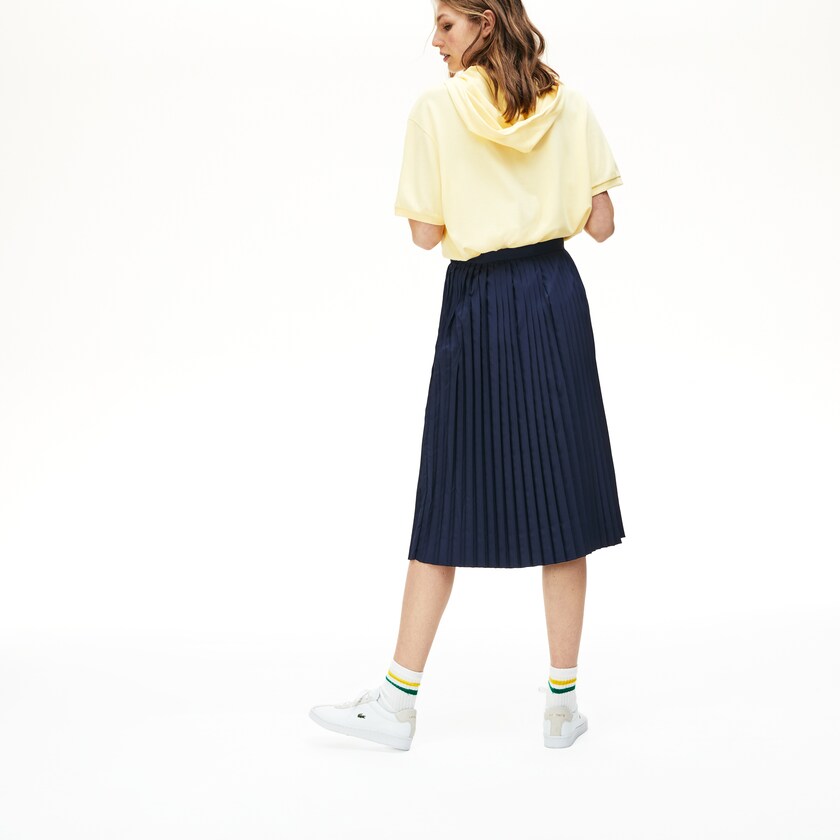 Saias Lacoste Feminino Azul Marinho Azuis Mid-Length Pleated GV5-32673T2