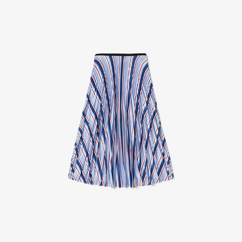 Saias Lacoste Feminino Roxo Azul Marinho Azuis Branco Vermelhas MultiColor Striped Pleated ZT2-84918X3