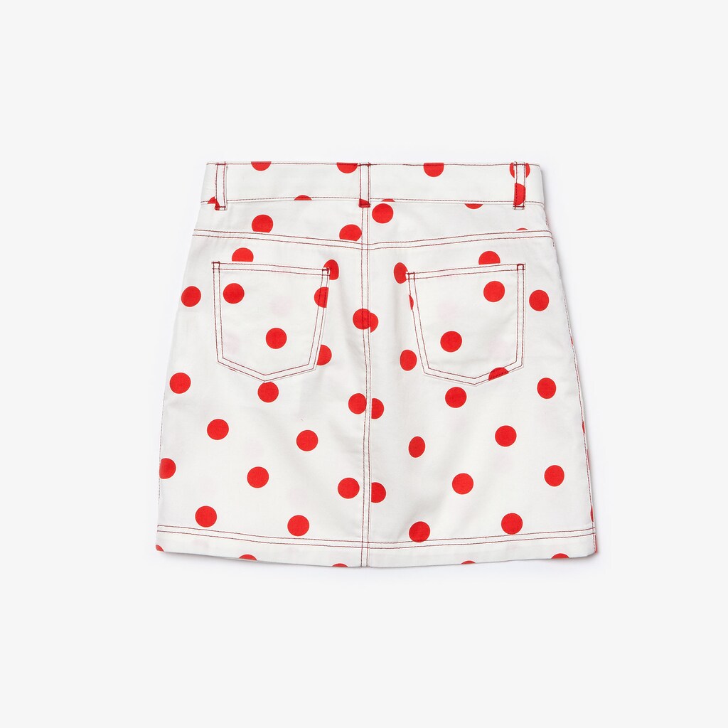 Saias Lacoste Criança Branco Vermelhas Polka Dot Gabardine TX6-65326C1