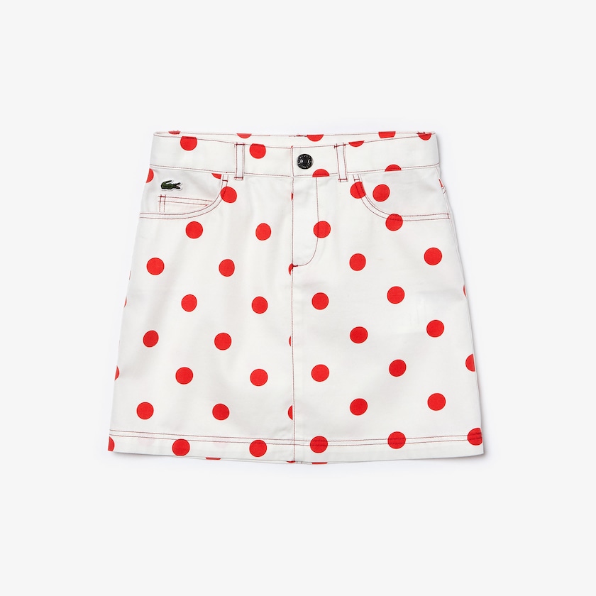 Saias Lacoste Criança Branco Vermelhas Polka Dot Gabardine TX6-65326C1