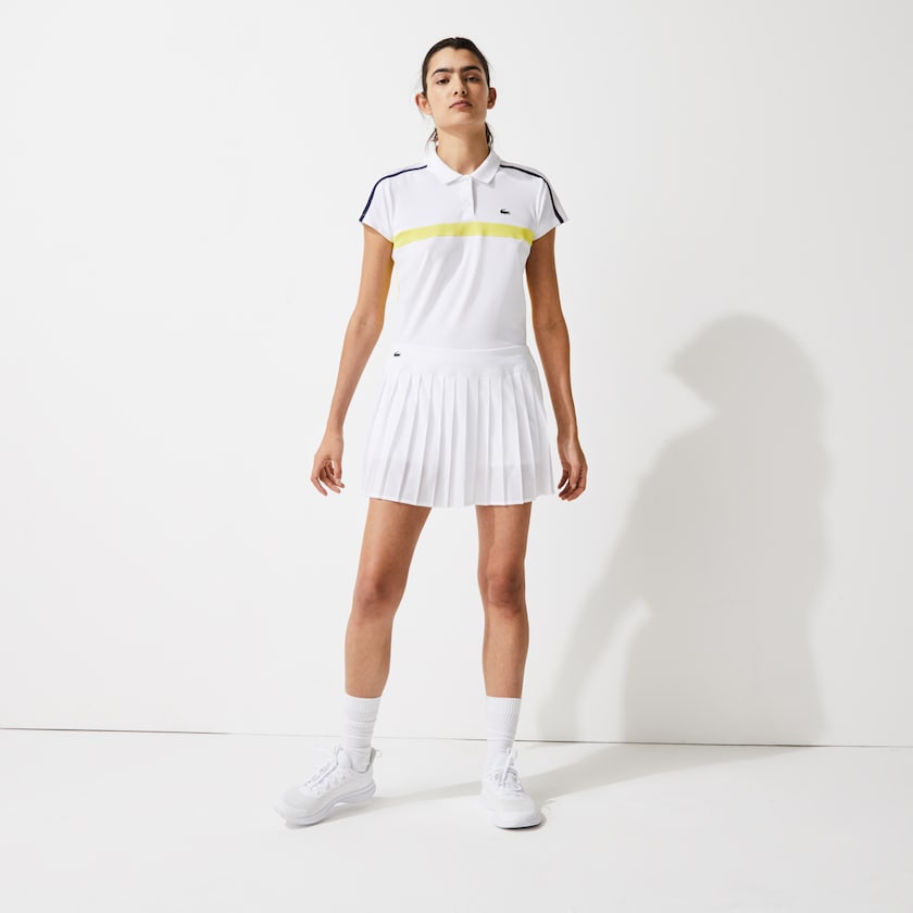 Saias Lacoste Feminino Branco SPORT Ultra Dry Pleated Tennis XU7-83008D6