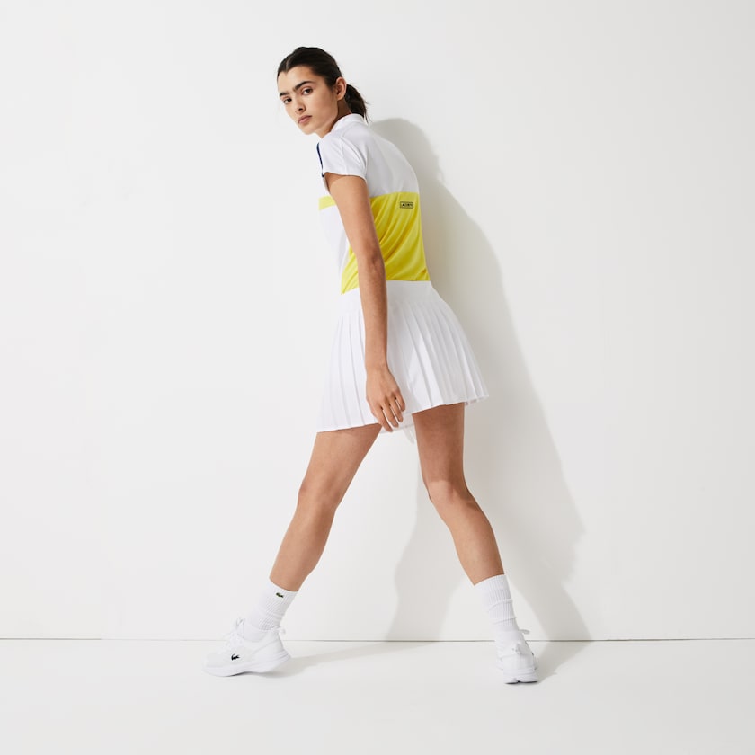 Saias Lacoste Feminino Branco SPORT Ultra Dry Pleated Tennis XU7-83008D6