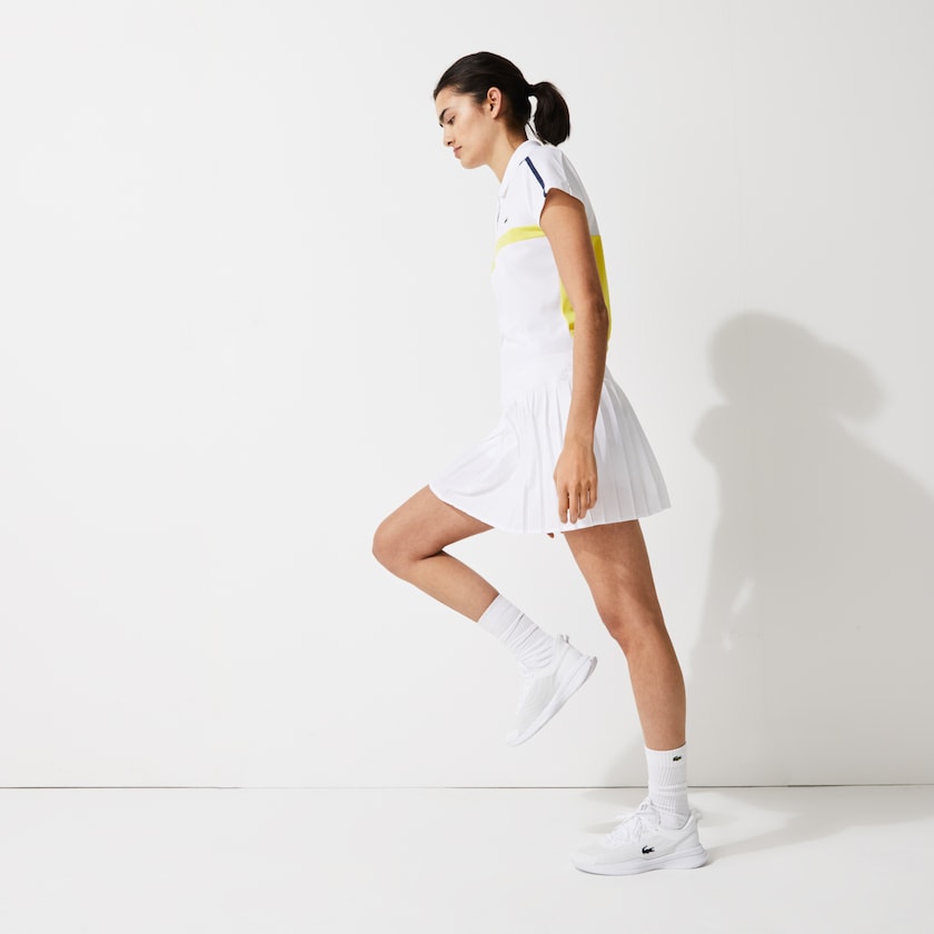 Saias Lacoste Feminino Branco SPORT Ultra Dry Pleated Tennis XU7-83008D6