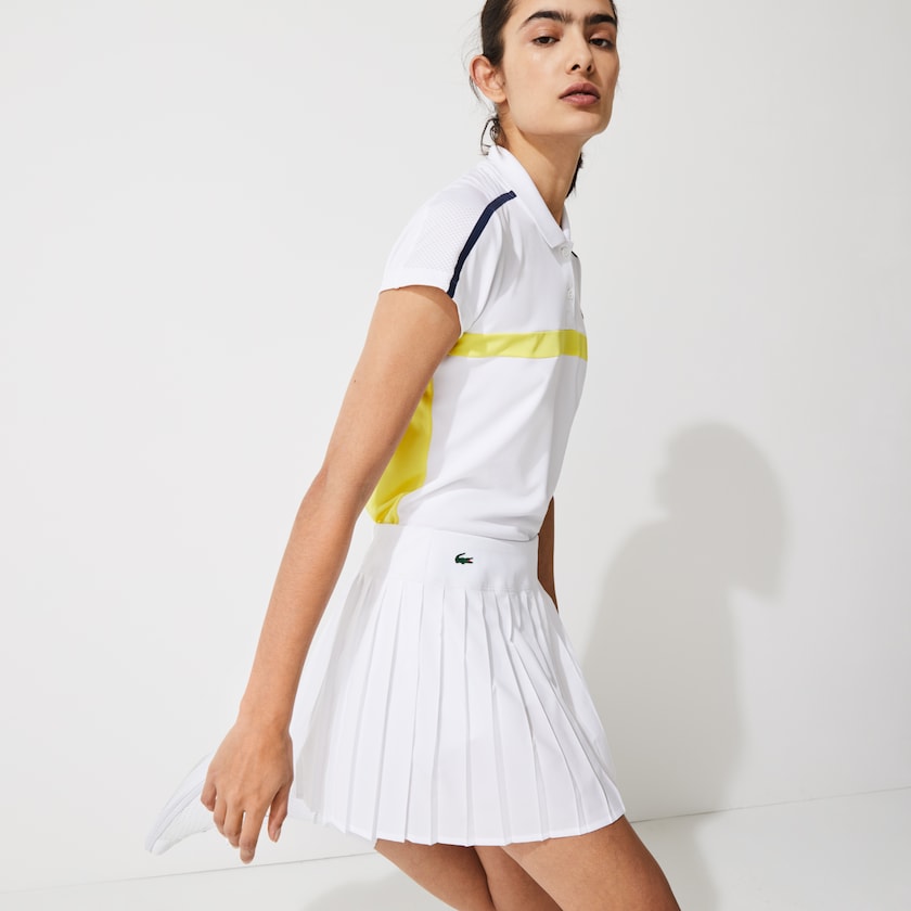 Saias Lacoste Feminino Branco SPORT Ultra Dry Pleated Tennis XU7-83008D6