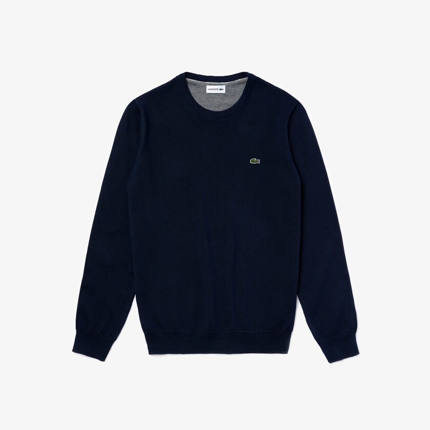 Suéteres Lacoste Masculino Azul Marinho Azuis Branco Azul Marinho Azuis Caviar Piqué Accent FL6-44184E6