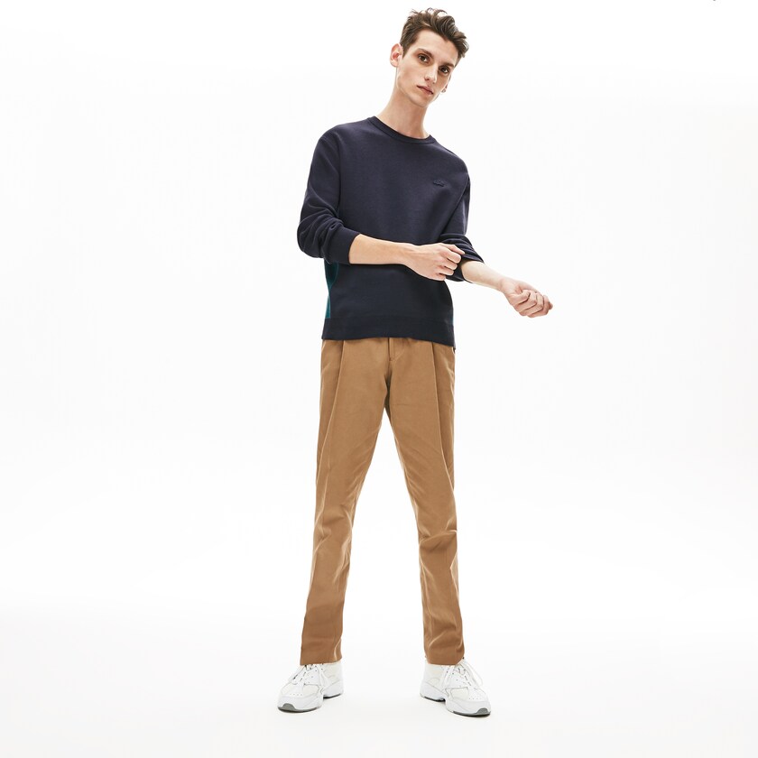 Suéteres Lacoste Masculino Azul Marinho Azuis Contrast Effects Knit JU3-26772V7