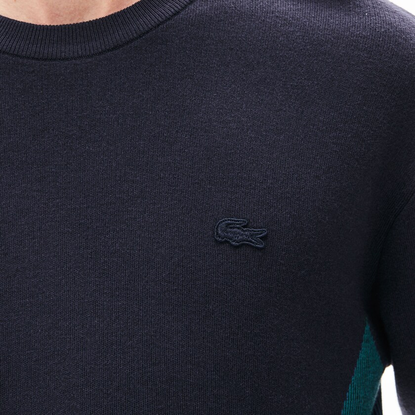 Suéteres Lacoste Masculino Azul Marinho Azuis Contrast Effects Knit JU3-26772V7