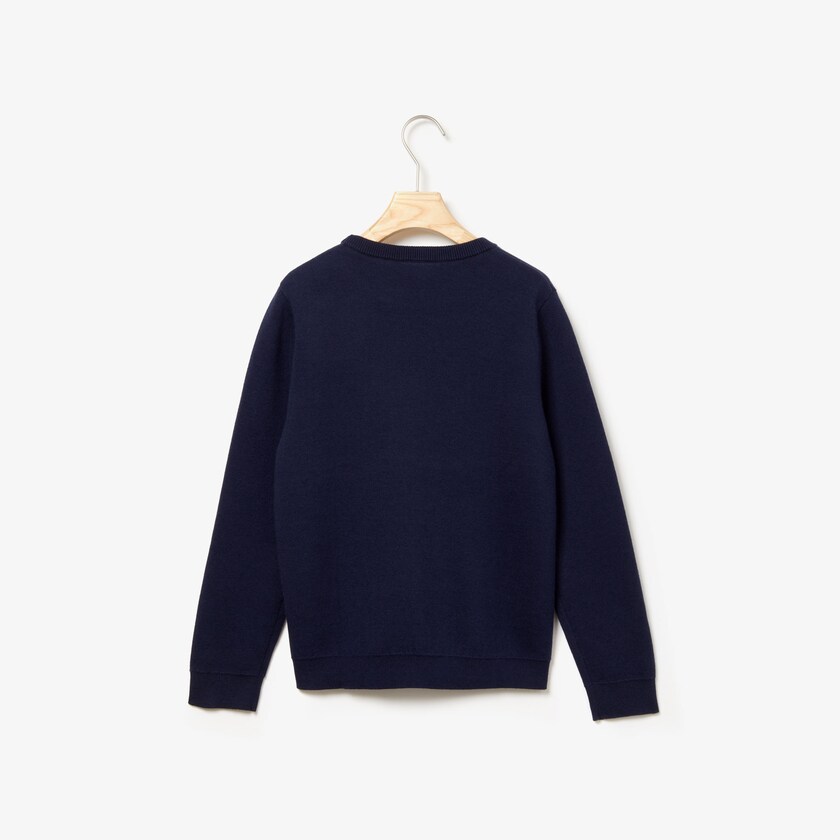 Suéteres Lacoste Criança Azul Marinho Azuis Embroidered Croco Magic Wool And Cotton WD2-53765M1