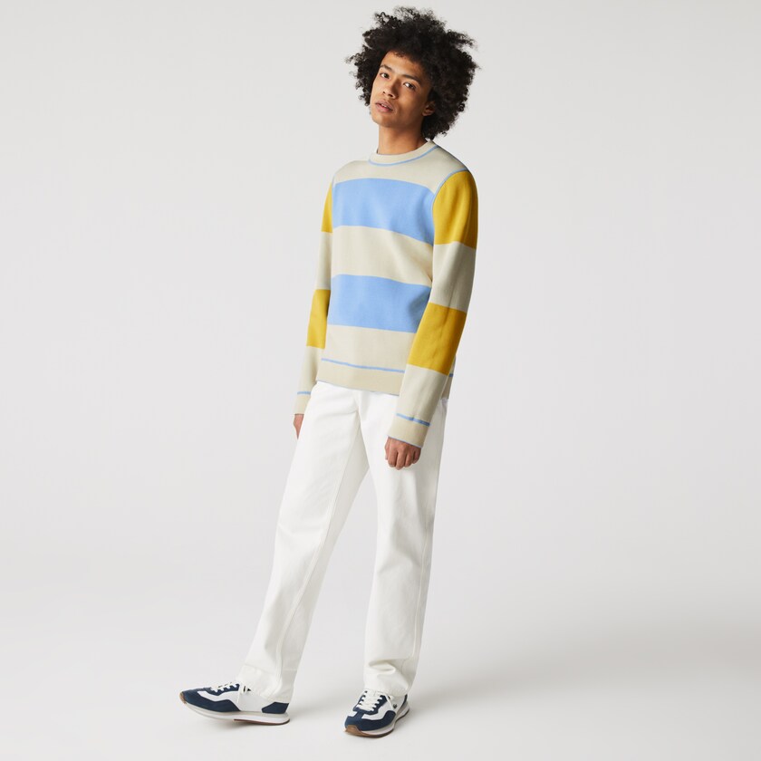 Suéteres Lacoste Masculino Azuis Branco LIVE Reversible Cotton AF4-71317V0