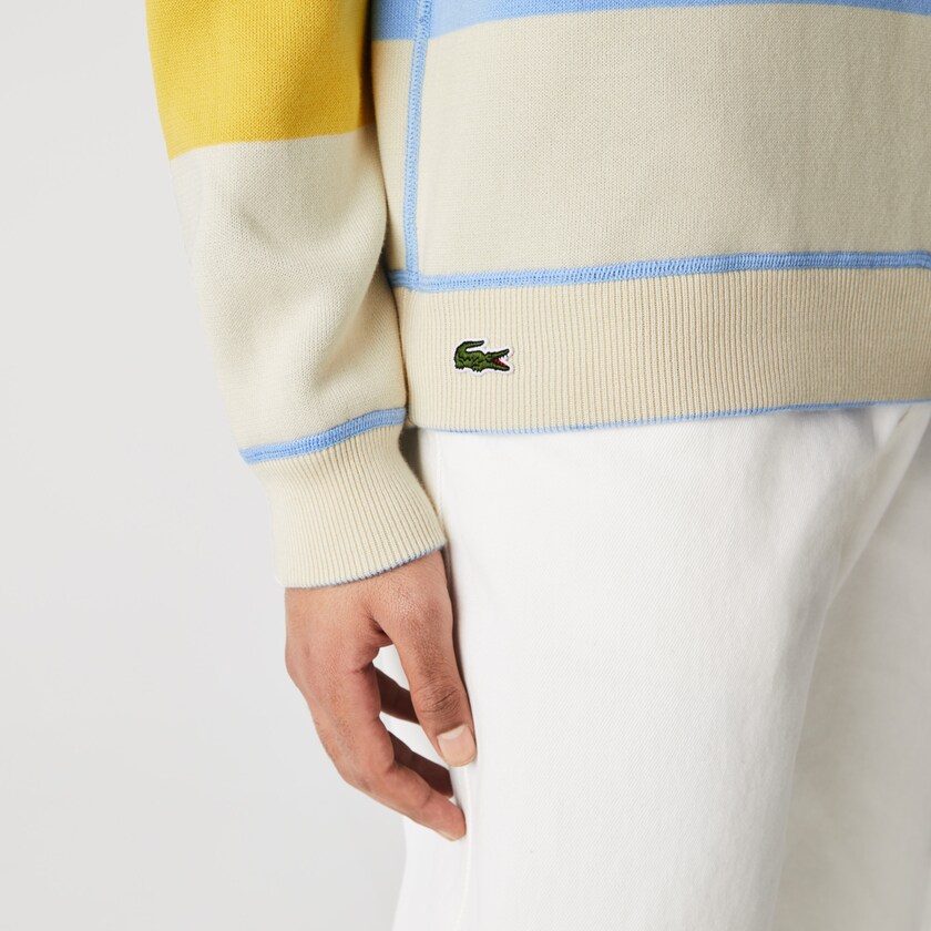 Suéteres Lacoste Masculino Azuis Branco LIVE Reversible Cotton AF4-71317V0