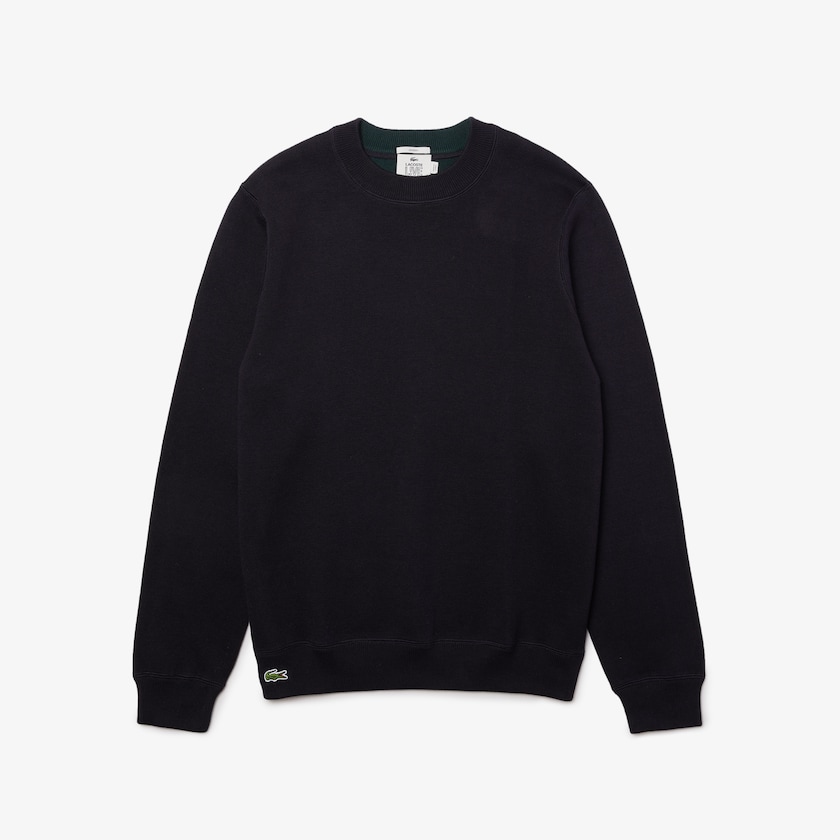 Suéteres Lacoste Masculino Azul Marinho Azuis Branco LIVE Reversible Cotton QW4-93739R4