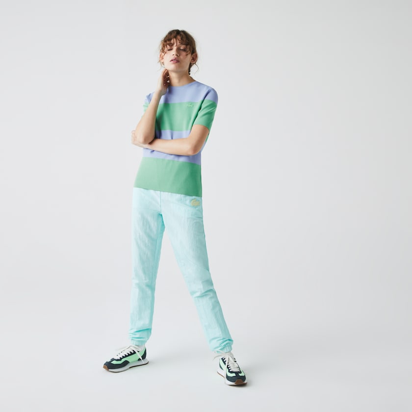 Suéteres Lacoste Feminino Azuis Verdes LIVE Striped Knit AG5-14141E1